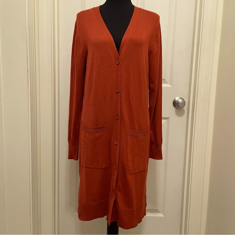 NEW Cielo Cardigan Button‎ Up V-Neck Duster Women's Size X-Large XL 36" Long NWT